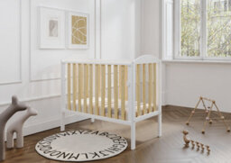VICULII Waffi Space Saver Cot White Natural With Mattress - thumbnail 1