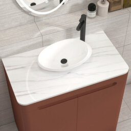 Royal Bathrooms Venice 800mm Terracotta Clay Freestanding Bathroom Countertop Vanity Unit 2 Door With Nova Basin - thumbnail 6