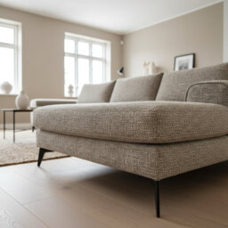 Abakus Direct Venice Chenille Corner Sofa In Taupe Right Facing With Deep Seats And Extra-Wide Padded Arms - thumbnail 4