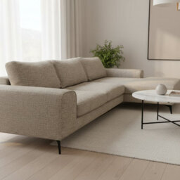 Abakus Direct Venice Chenille Corner Sofa In Taupe Right Facing With Deep Seats And Extra-Wide Padded Arms - thumbnail 6
