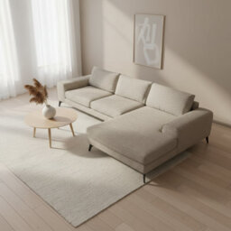 Abakus Direct Venice Chenille Corner Sofa In Taupe Right Facing With Deep Seats And Extra-Wide Padded Arms - thumbnail 3