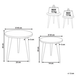 Beliani Set Of 2 Side Tables Uday Mango Wood White - thumbnail 3