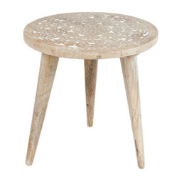 Beliani Set Of 2 Side Tables Uday Mango Wood White - thumbnail 5