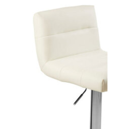 Orsina Sleek White Seat Bar Stool With Chrome Base, Comfortable Bar Chair, Adjustable Height Modern Bar Stool - thumbnail 5
