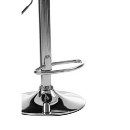 Orsina Sleek White Seat Bar Stool With Chrome Base, Comfortable Bar Chair, Adjustable Height Modern Bar Stool - thumbnail 6