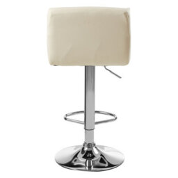 Orsina Sleek White Seat Bar Stool With Chrome Base, Comfortable Bar Chair, Adjustable Height Modern Bar Stool - thumbnail 4