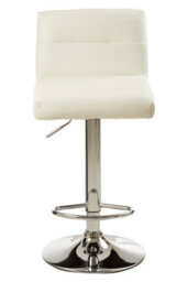 Orsina Sleek White Seat Bar Stool With Chrome Base, Comfortable Bar Chair, Adjustable Height Modern Bar Stool - thumbnail 7