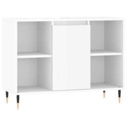 Berkfield Bathroom Cabinet High Gloss White 80X33X60 Cm Engineered Wood - thumbnail 2