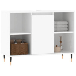 Berkfield Bathroom Cabinet High Gloss White 80X33X60 Cm Engineered Wood - thumbnail 3