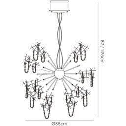 Luminosa Lighting Luminosa Lexi Pendant 22 Light G4 Polished Chrome/crystal, Not Led/cfl Compatible Item Weight: 15Kg - thumbnail 4