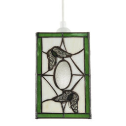 Happy Homewares Traditional Lantern Tiffany Pendant Lighting Shade With Butterflies - thumbnail 3