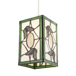 Happy Homewares Traditional Lantern Tiffany Pendant Lighting Shade With Butterflies - thumbnail 4