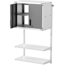 Costway Metal Wall Cabinet With Lock Garage Storage Cabinet With 3 Adjustable Shelves