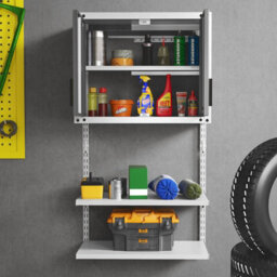 Costway Metal Wall Cabinet With Lock Garage Storage Cabinet With 3 Adjustable Shelves - thumbnail 3