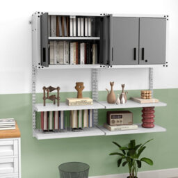 Costway Metal Wall Cabinet With Lock Garage Storage Cabinet With 3 Adjustable Shelves - thumbnail 4