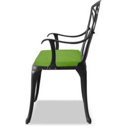 Centurion Supports Oshowa Black Garden And Patio Table And 2 Large Chairs Bistro Set - With Green Cushions - thumbnail 7