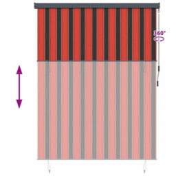 Berkfield Outdoor Roller Blind Orange And Brown 220 X 250 Cm Fabric - thumbnail 9