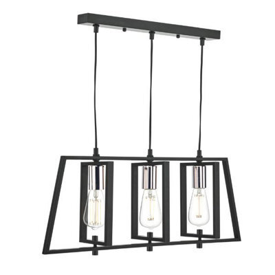 Pagazzi Lighting Pagazzi Celio 3 Light Matt Black Ceiling Bar - image 1