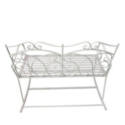 Outsunny 2 Seater Metal Garden Bench Outdoor Rocking Chair Patio White Love Seat - thumbnail 9