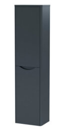 Balterley Dunwood Bathroom Wall Hung 2 Door Tall Unit, Dark Grey, 356mm - thumbnail 1