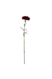 Burgundy Carnation Stem Realistic Artificial Flower For Elegant Arrangements - thumbnail 2