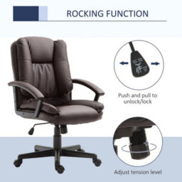 Brown Mid-Back Swivel Executive Office Chair With Pu Leather - thumbnail 5