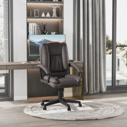 Brown Mid-Back Swivel Executive Office Chair With Pu Leather - thumbnail 6