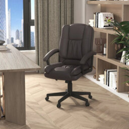 Brown Mid-Back Swivel Executive Office Chair With Pu Leather - thumbnail 3