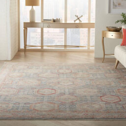 Homestead Hms01 Light Blue Multicoloured Traditional Rug By Nourison -79Cm X 305Cm - thumbnail 2