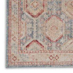 Homestead Hms01 Light Blue Multicoloured Traditional Rug By Nourison -79Cm X 305Cm - thumbnail 4