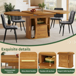 Matteo Extendable Dining Table - Walnut Effect, Round To Oval, 118-158Cm - thumbnail 8