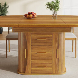 Matteo Extendable Dining Table - Walnut Effect, Round To Oval, 118-158Cm - thumbnail 5