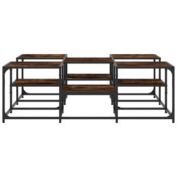 Berkfield Coffee Table Smoked Oak 121X121X40 Cm Engineered Wood - thumbnail 5