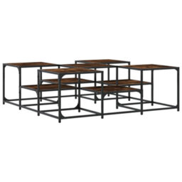 Berkfield Coffee Table Smoked Oak 121X121X40 Cm Engineered Wood - thumbnail 7