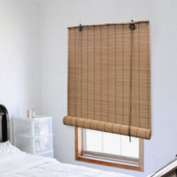 Walplus Brown Bamboo Roller Blind 140X220 Cm - Natural Light Filtering Window Covering