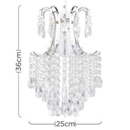 Valuelights Donah Modern Silver Chrome Ceiling Light Shade With Clear Acrylic Droplets (D)32Cm - thumbnail 4