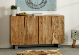 Hommoo Wooden Live Edge Four Door Large Sideboard - thumbnail 2
