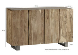 Hommoo Wooden Live Edge Four Door Large Sideboard - thumbnail 5