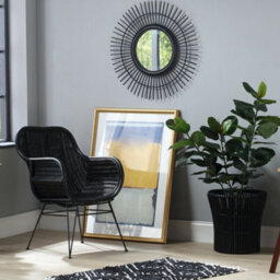 Desser Vintage Round Rattan Mirror In Black (H)79Cm X (W)79Xm - thumbnail 2