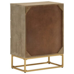 Berkfield Chest Of Drawers 55X30X76 Cm Solid Wood Mango And Iron - thumbnail 5