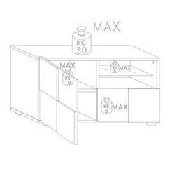 FurniComp LTD Furnicomp Lyon 1 Door 1 Drawer Small Concrete Grey Tv Unit - thumbnail 4