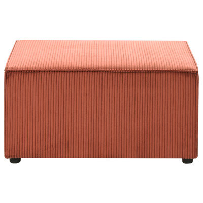Wyld And Coco Golden Brown Corduroy Ottoman Footstool, Square Modern Design, W83 X D83 X H41Cm - image 1