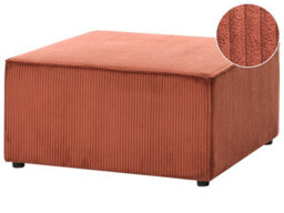 Wyld And Coco Golden Brown Corduroy Ottoman Footstool, Square Modern Design, W83 X D83 X H41Cm - thumbnail 3