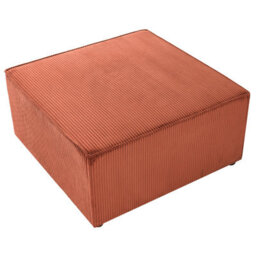 Wyld And Coco Golden Brown Corduroy Ottoman Footstool, Square Modern Design, W83 X D83 X H41Cm - thumbnail 6