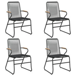 Berkfield 5 Piece Garden Dining Set Black Pvc Rattan - thumbnail 4