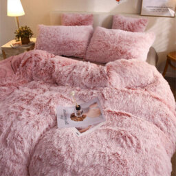 Groundlevel Pink Faux Fur Soft Duvet Cover Set - thumbnail 6