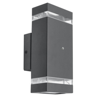 Long Life Lamps Company Outdoor Dusk Till Dawn Wall Light Up Down Ip44 Anthracite Black Automatic Sensor Zlc374Dtd - image 1