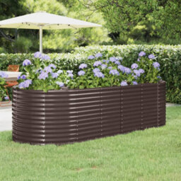 Walplus Garden Raised Bed Galvanised Steel 249X100X68 Cm Brown