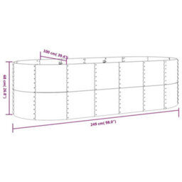 Walplus Garden Raised Bed Galvanised Steel 249X100X68 Cm Brown - thumbnail 6