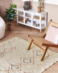 Beliani Rug Guwahati Beige 160 X 230 Cm Cotton - thumbnail 2